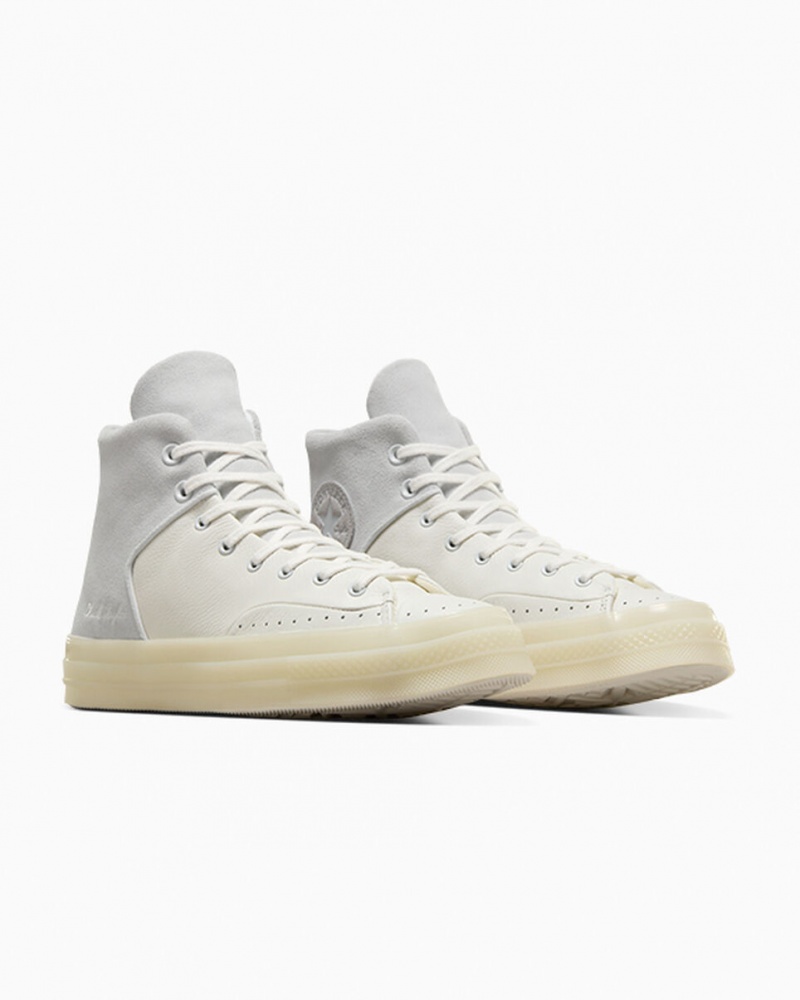 Converse Chuck 70 Marquis Cuero Blancas Gris | 735-JACZPX