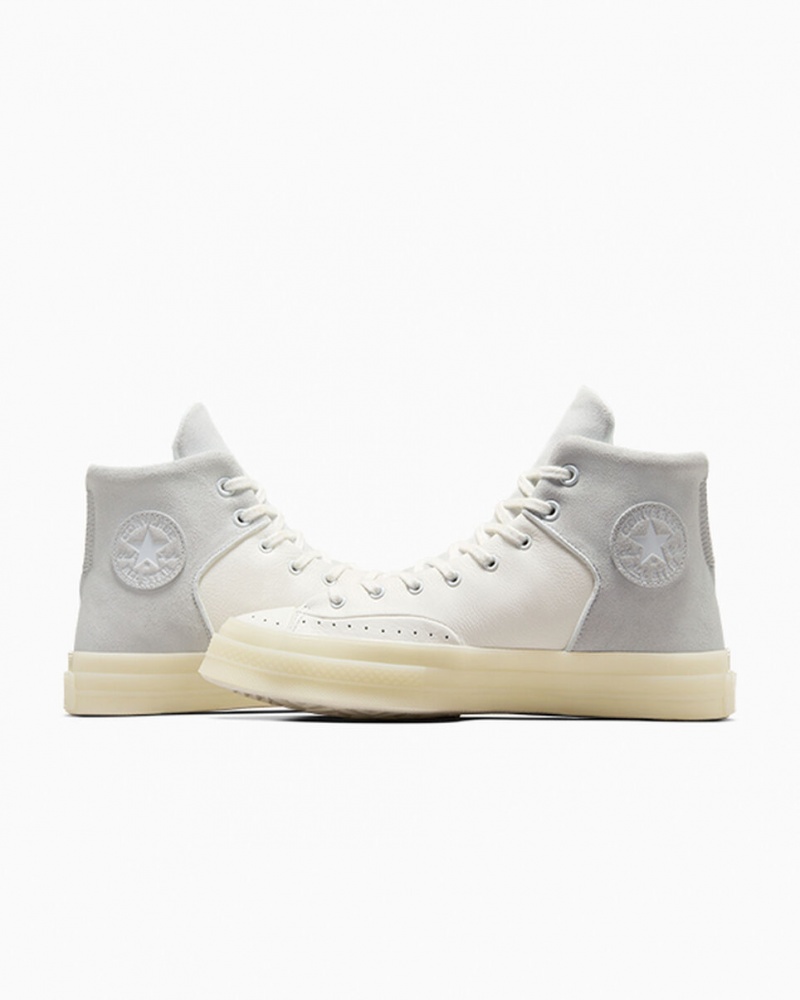 Converse Chuck 70 Marquis Cuero Blancas Gris | 735-JACZPX