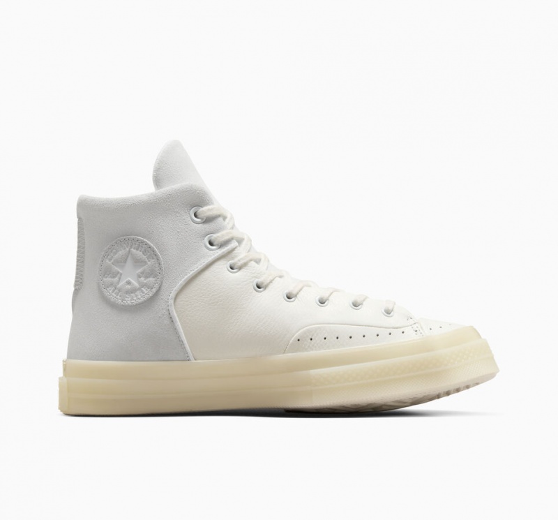 Converse Chuck 70 Marquis Cuero Blancas Gris | 513-WQBYRG