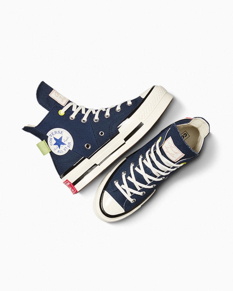 Converse Chuck 70 Plus Heel Loop Azul Marino Negras | 837-KPQXFL