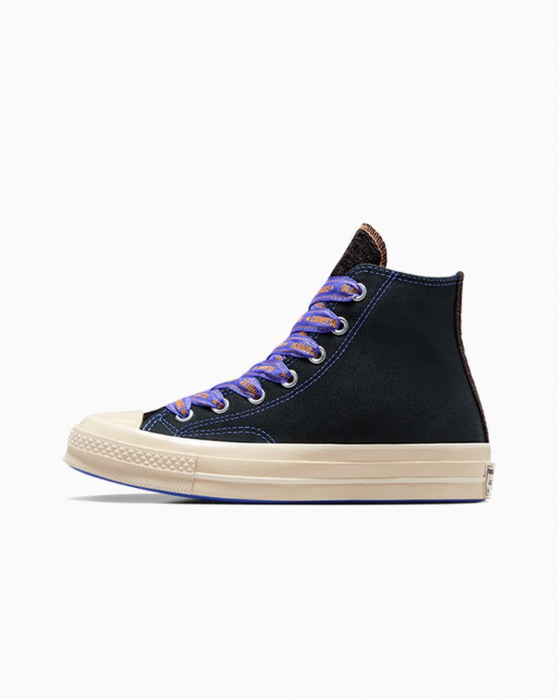 Converse Chuck 70 Ribbon Laces Negras Azules | 186-YOIGDS