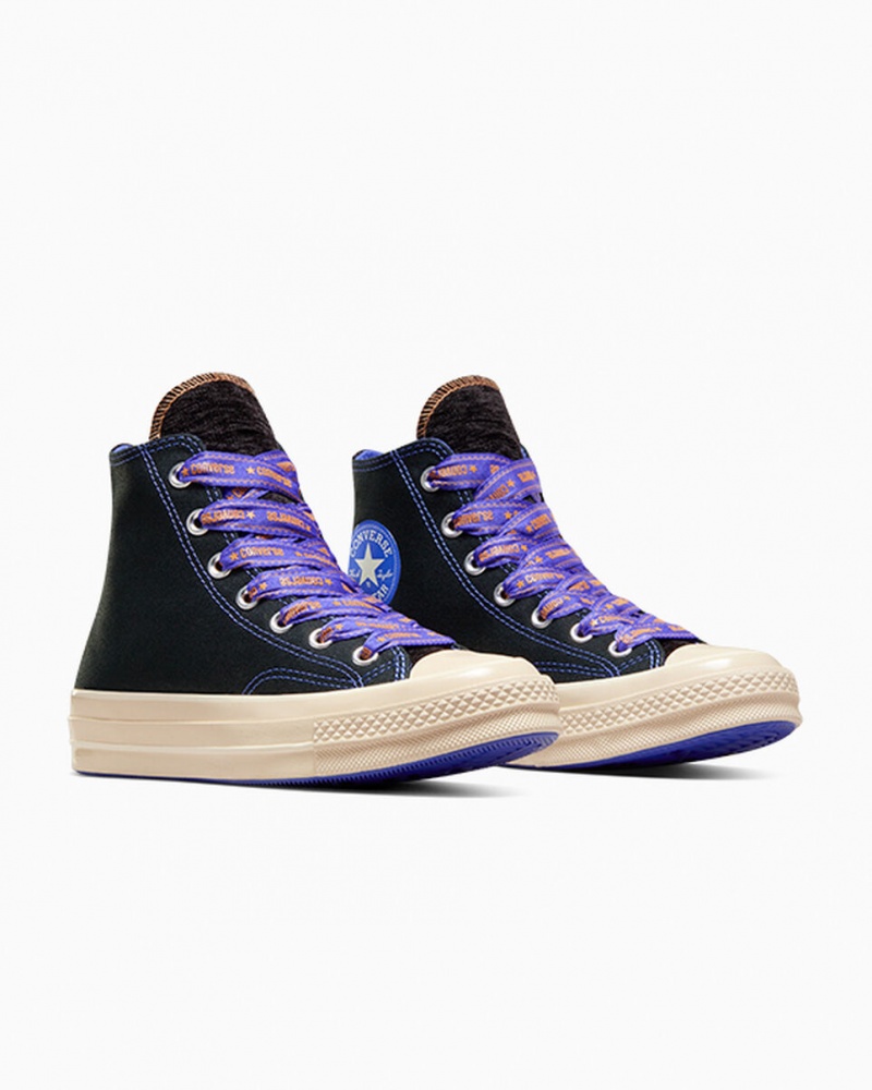 Converse Chuck 70 Ribbon Laces Negras Azules | 186-YOIGDS