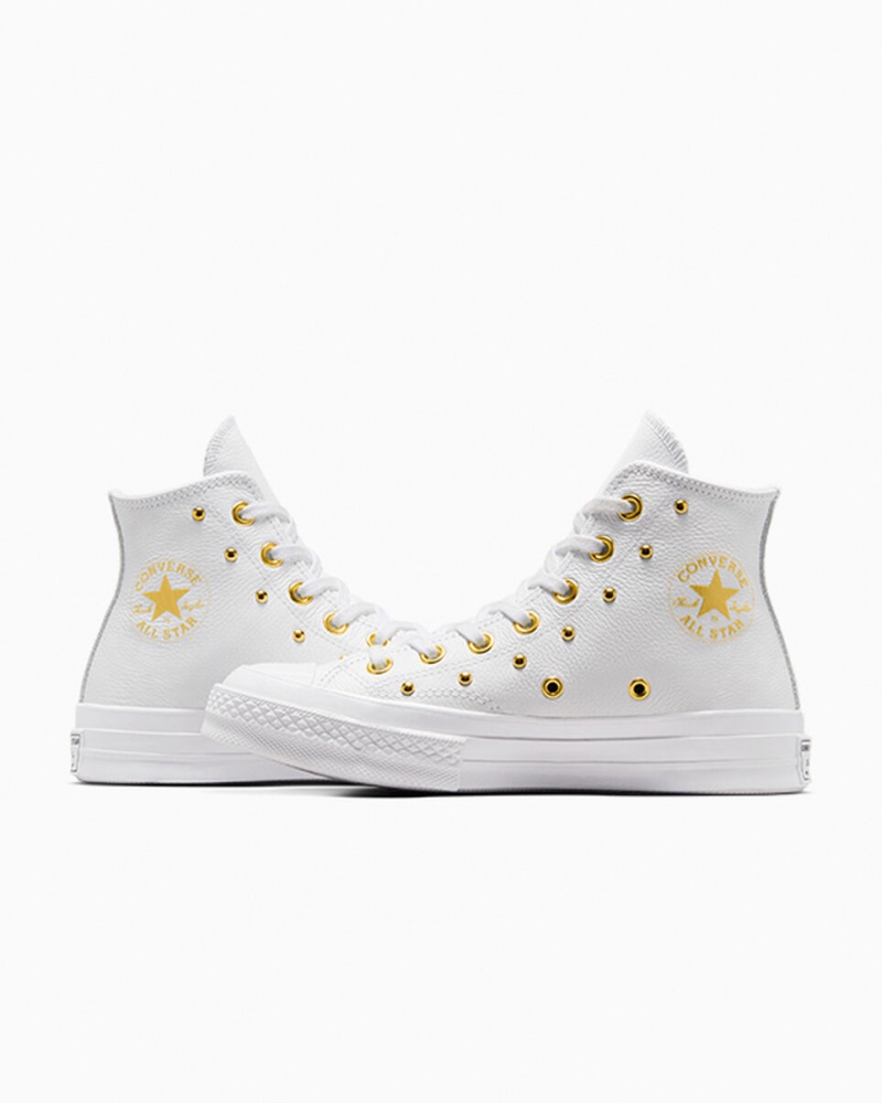 Converse Chuck 70 Star Studded Blancas Blancas Doradas | 461-DFSRVK