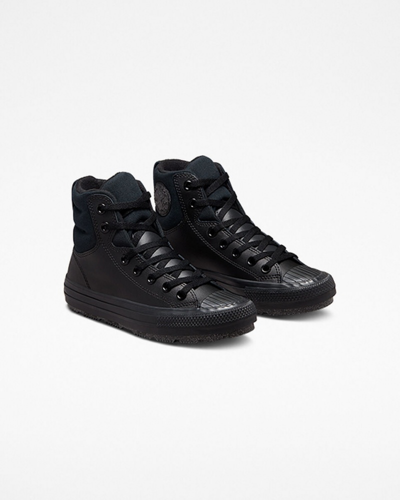 Converse Chuck Taylor All Star Berkshire Boot Cuero Negras Negras Gris | 350-KSLUDT