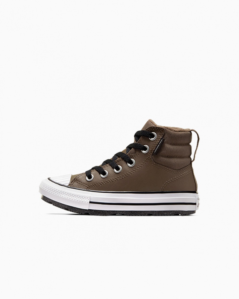 Converse Chuck Taylor All Star Berkshire Boot Cuero Negras Blancas | 490-SZXKDA