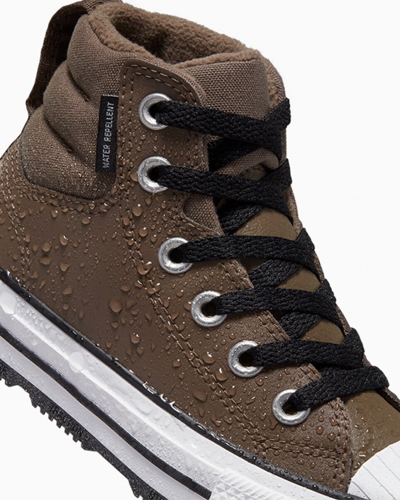 Converse Chuck Taylor All Star Berkshire Boot Cuero Negras Blancas | 490-SZXKDA