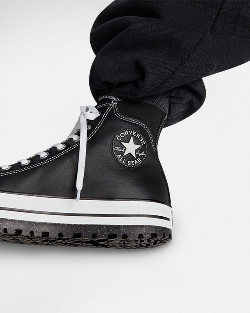 Converse Chuck Taylor All Star City Trek Impermeables Boot Negras Blancas Plateadas | 340-ZVPTMW