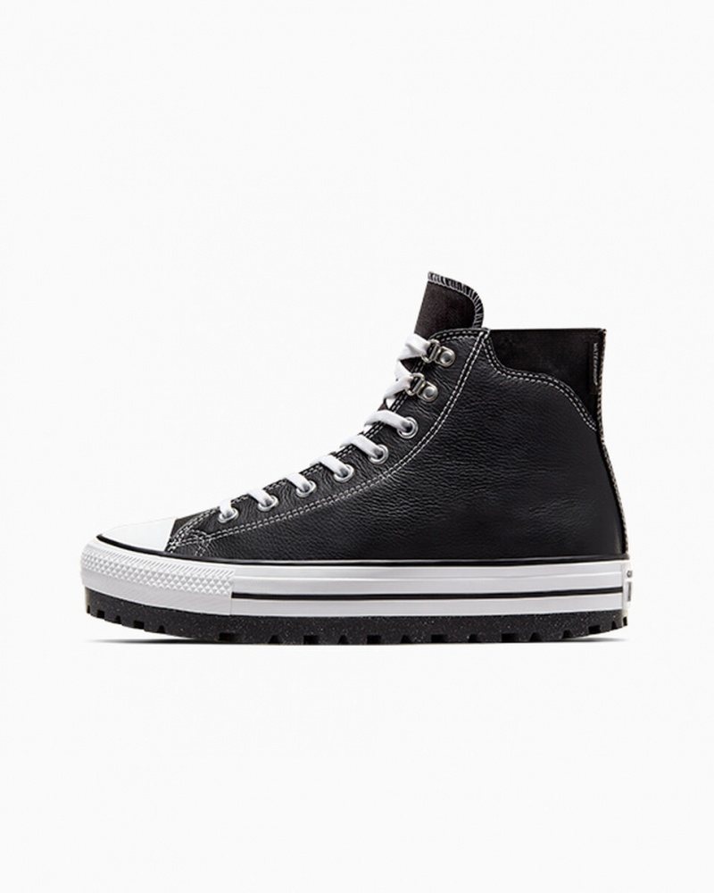 Converse Chuck Taylor All Star City Trek Impermeables Boot Negras Blancas Plateadas | 340-ZVPTMW