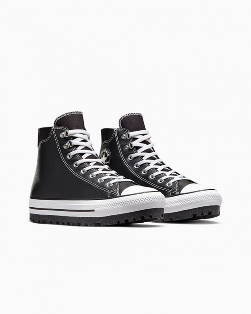 Converse Chuck Taylor All Star City Trek Impermeables Boot Negras Blancas Plateadas | 340-ZVPTMW