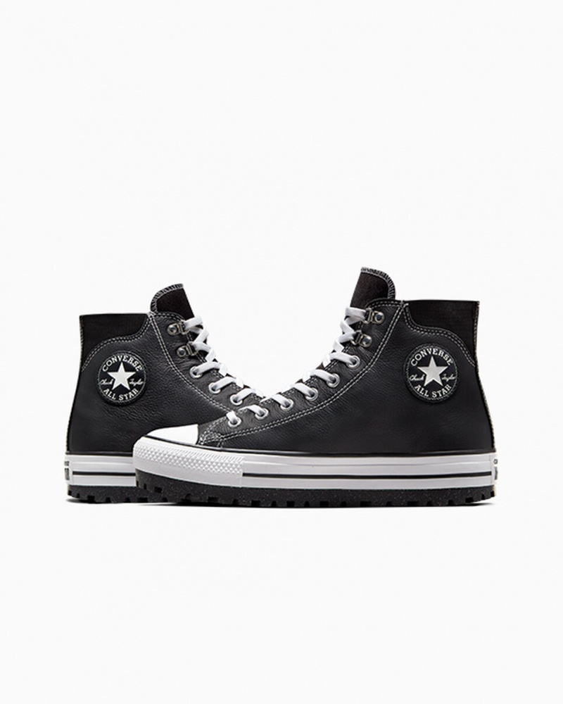 Converse Chuck Taylor All Star City Trek Impermeables Boot Negras Blancas Plateadas | 340-ZVPTMW