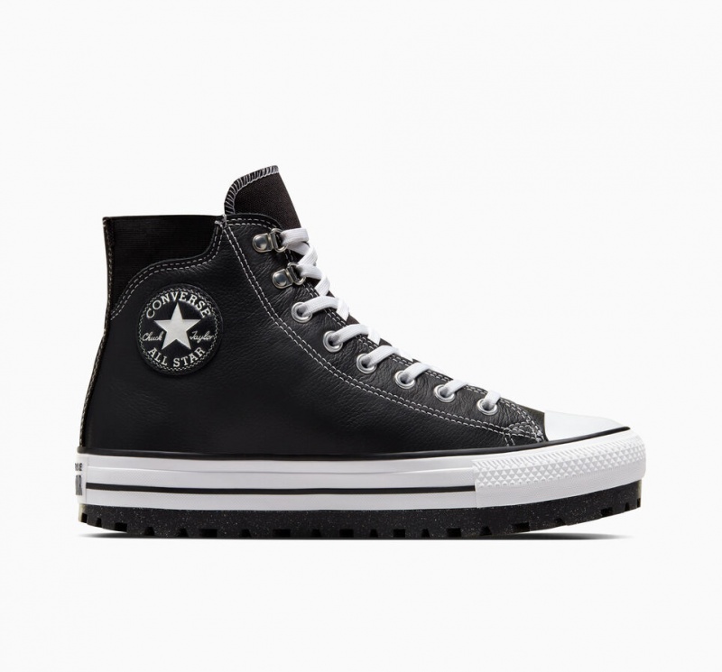 Converse Chuck Taylor All Star City Trek Impermeables Boot Negras Blancas Plateadas | 340-ZVPTMW