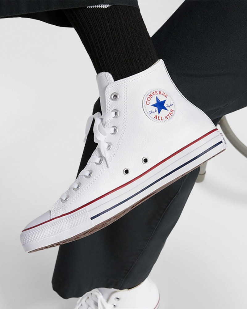 Converse Chuck Taylor All Star Cuero Blancas | 438-DTVJFX