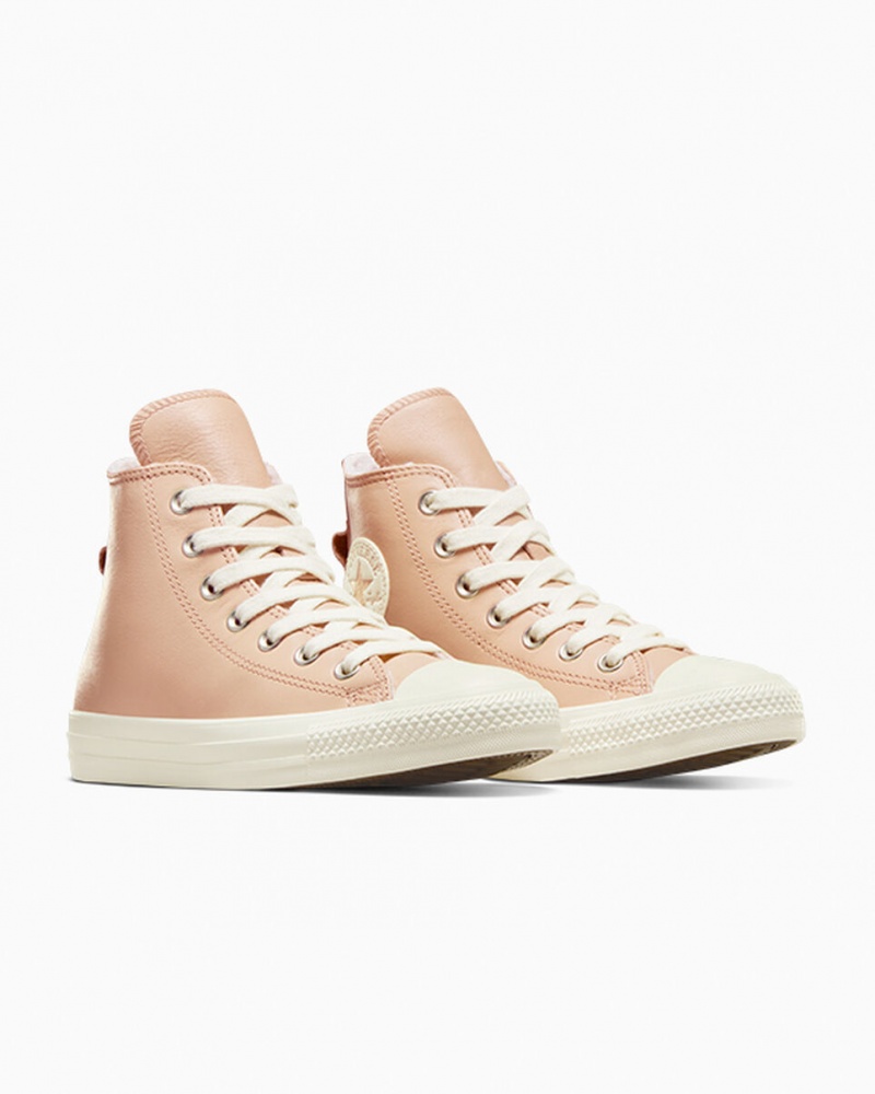 Converse Chuck Taylor All Star Cuero Faux Fur Lining Epic Dune / Egret / Egret | 962-IEDGJT