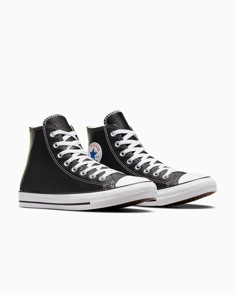 Converse Chuck Taylor All Star Cuero Negras | 291-TMKRGS