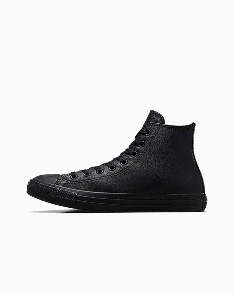 Converse Chuck Taylor All Star Cuero Negras | 027-ESLIAW