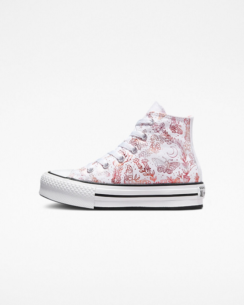 Converse Chuck Taylor All Star EVA Lift Plataforma Butterfly Shine Blancas Rosas Negras | 924-MPGZJL