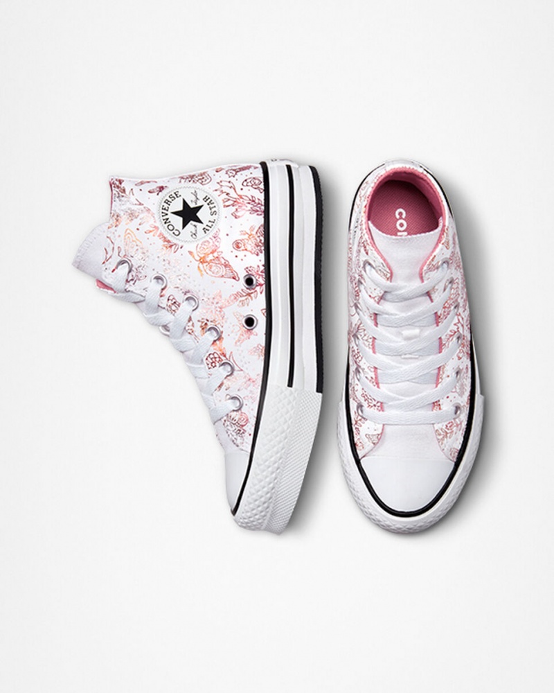 Converse Chuck Taylor All Star EVA Lift Plataforma Butterfly Shine Blancas Rosas Negras | 924-MPGZJL