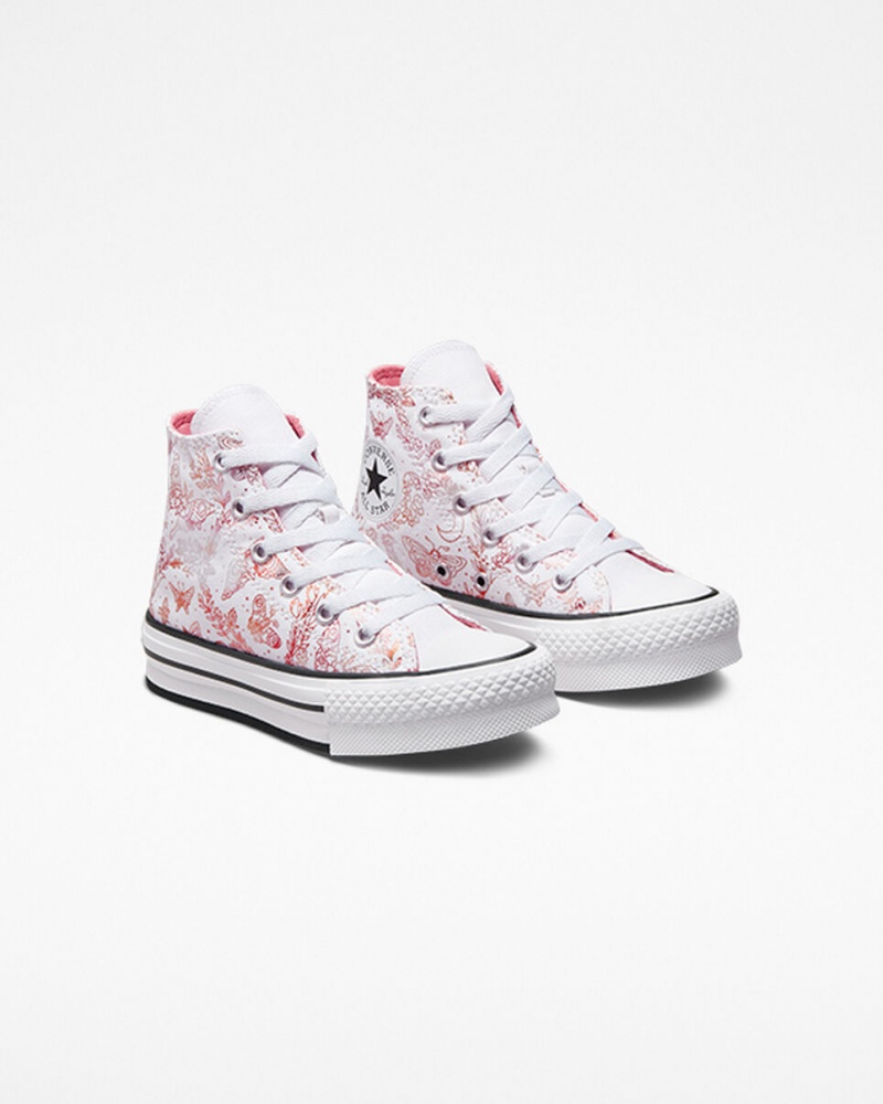 Converse Chuck Taylor All Star EVA Lift Plataforma Butterfly Shine Blancas Rosas Negras | 924-MPGZJL