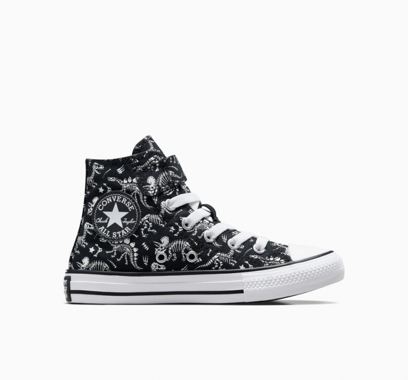 Converse Chuck Taylor All Star Easy-On Dinos Negras Blancas Blancas | 284-OCVJAR