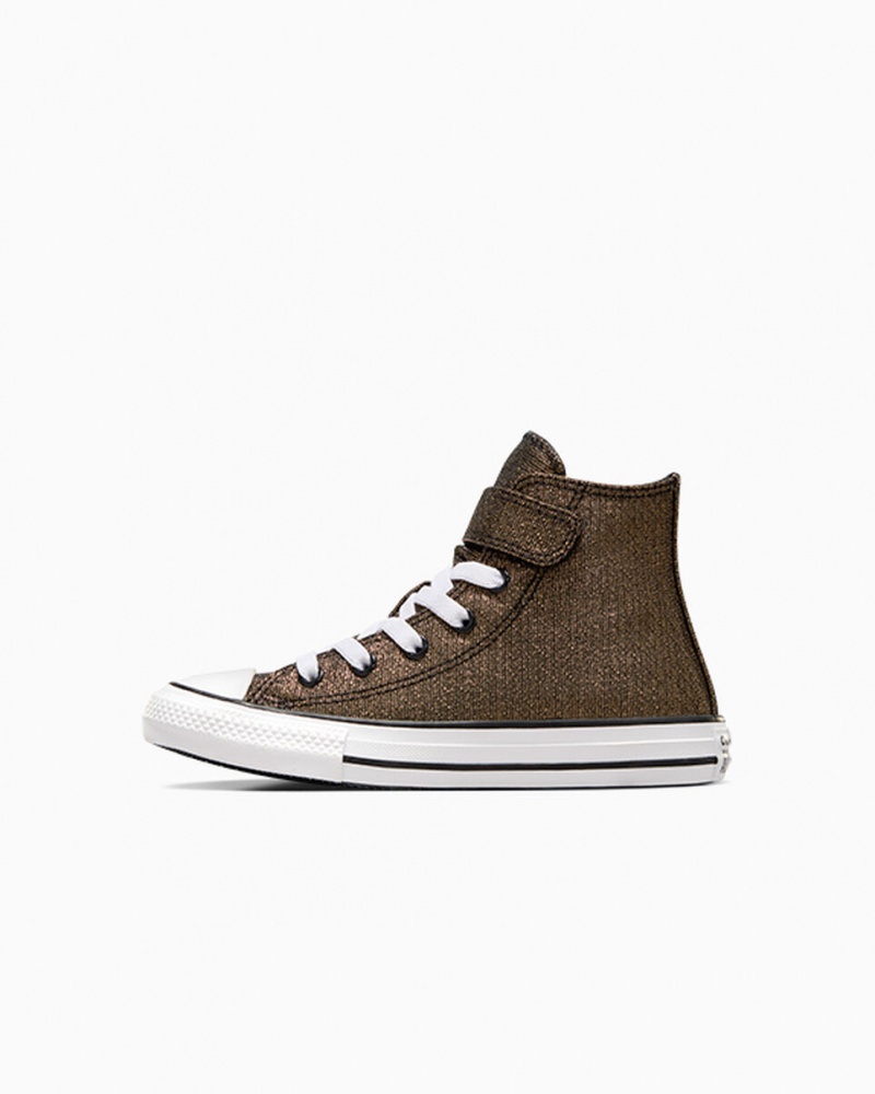 Converse Chuck Taylor All Star Easy On Sparkle Negras Doradas Blancas | 103-QEVCRF