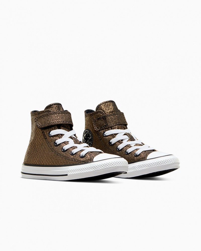 Converse Chuck Taylor All Star Easy On Sparkle Negras Doradas Blancas | 103-QEVCRF