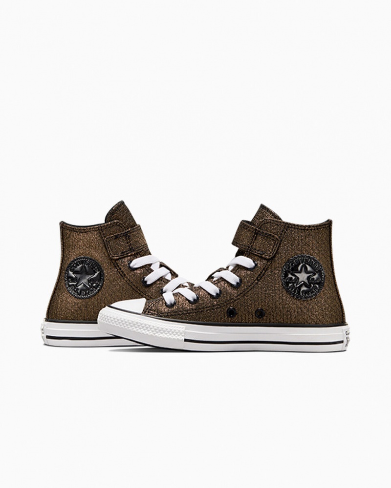 Converse Chuck Taylor All Star Easy On Sparkle Negras Doradas Blancas | 103-QEVCRF