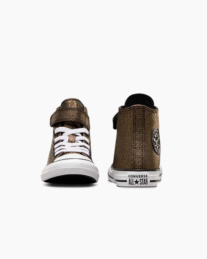 Converse Chuck Taylor All Star Easy On Sparkle Negras Doradas Blancas | 103-QEVCRF