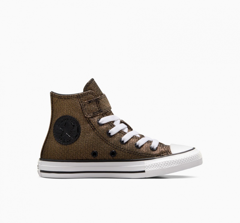 Converse Chuck Taylor All Star Easy On Sparkle Negras Doradas Blancas | 103-QEVCRF