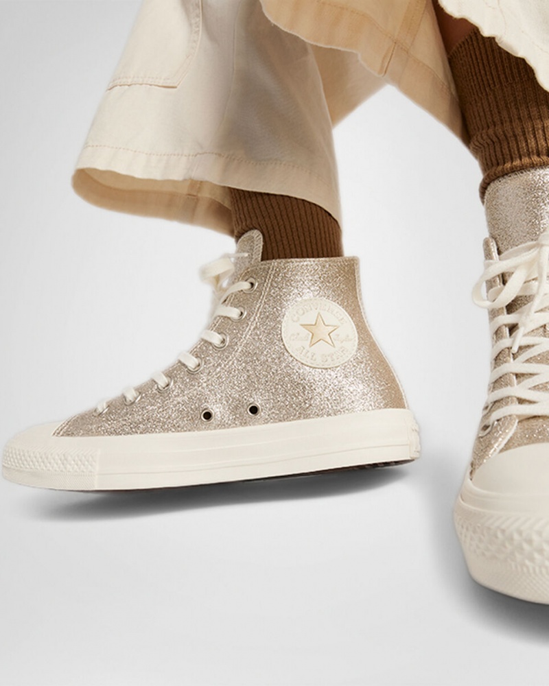 Converse Chuck Taylor All Star Glitter Doradas Claro | 831-ZMGJWE