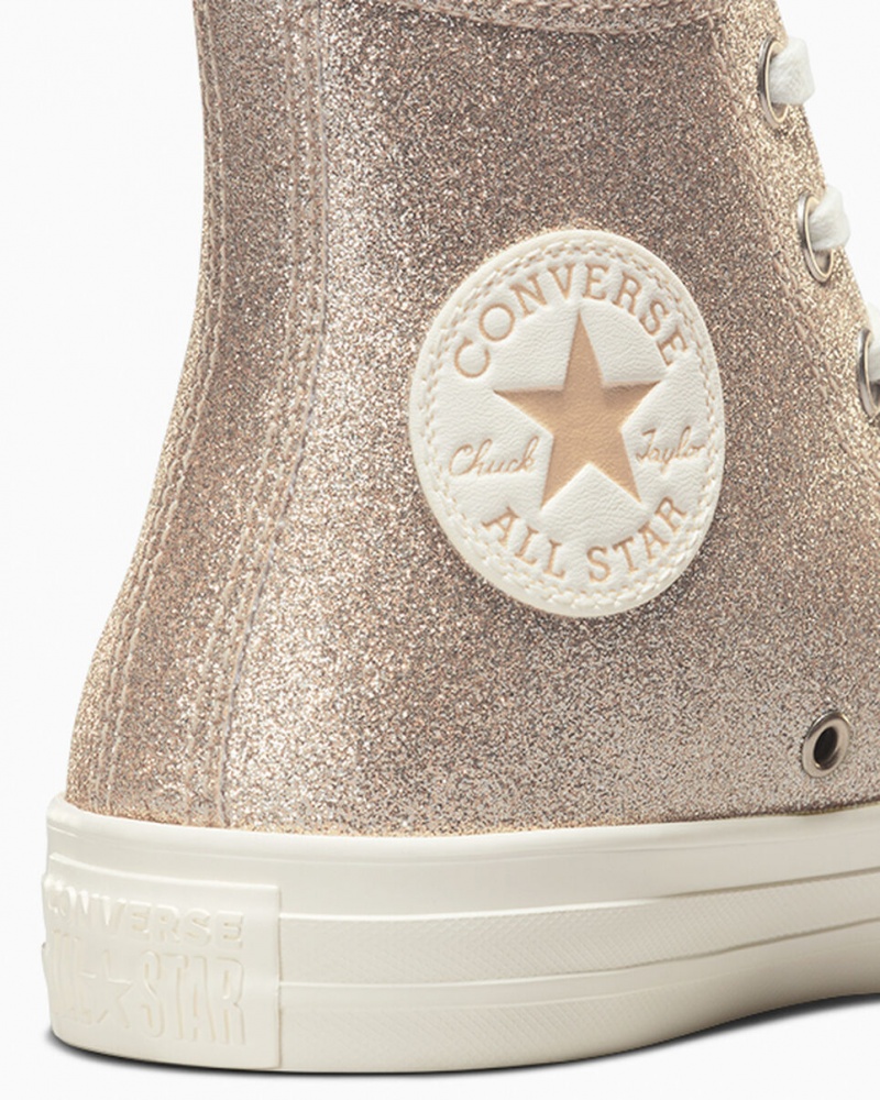 Converse Chuck Taylor All Star Glitter Doradas Claro | 831-ZMGJWE