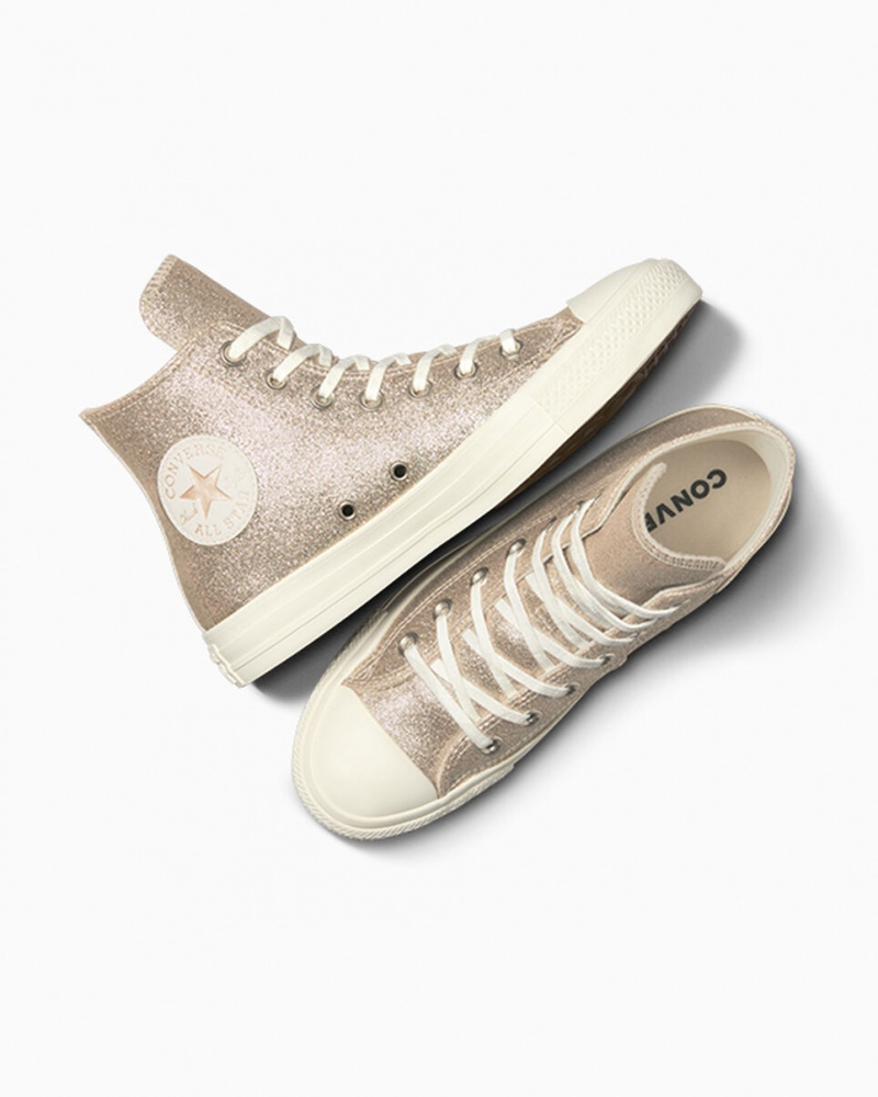 Converse Chuck Taylor All Star Glitter Doradas Claro | 831-ZMGJWE