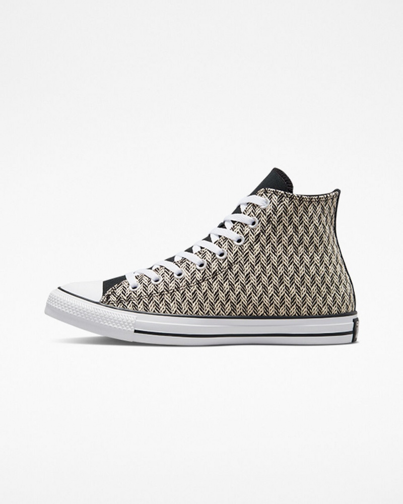 Converse Chuck Taylor All Star Herringbone Negras Blancas | 051-QUDTYZ