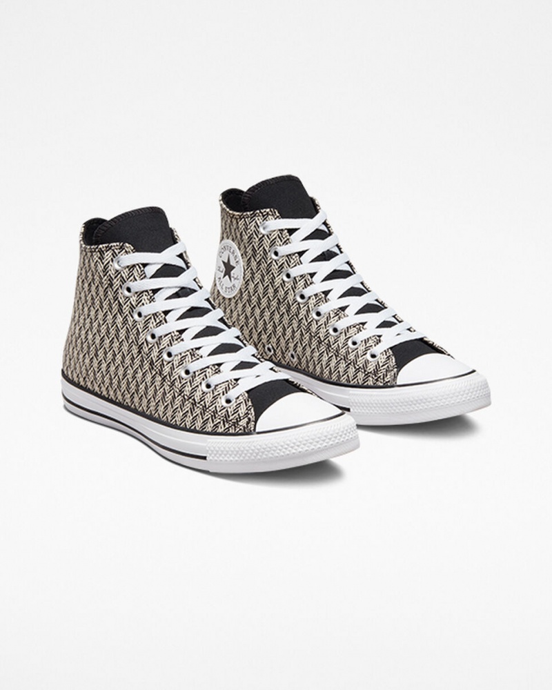 Converse Chuck Taylor All Star Herringbone Negras Blancas | 051-QUDTYZ