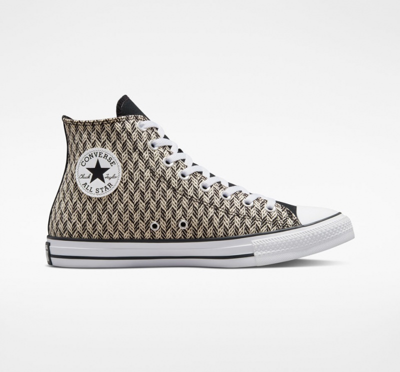 Converse Chuck Taylor All Star Herringbone Negras Blancas | 051-QUDTYZ