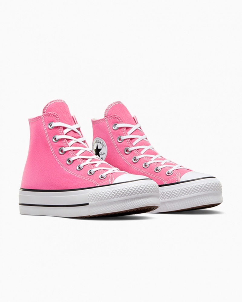 Converse Chuck Taylor All Star Lift Plataforma Rosas Blancas Negras | 394-MCVKLH