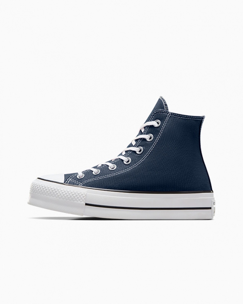 Converse Chuck Taylor All Star Lift Plataforma Azul Marino Blancas Negras | 687-QLJRKI