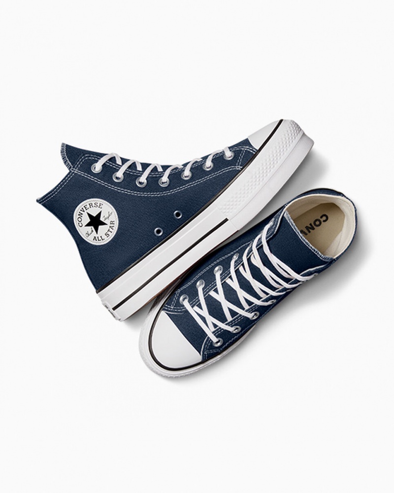 Converse Chuck Taylor All Star Lift Plataforma Azul Marino Blancas Negras | 687-QLJRKI