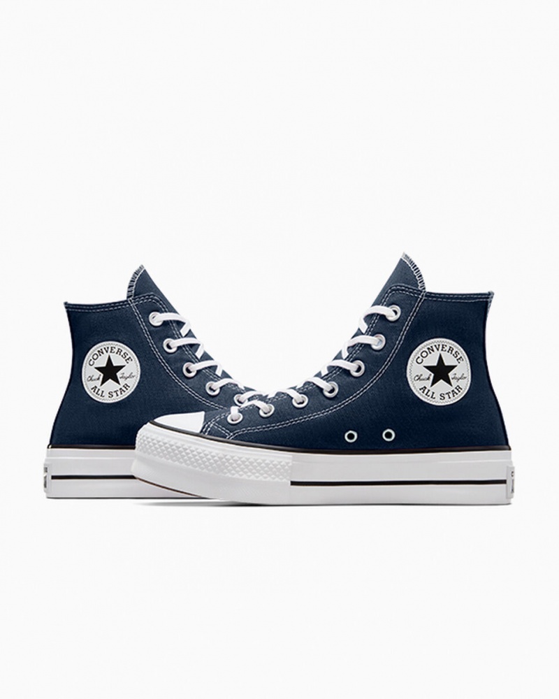 Converse Chuck Taylor All Star Lift Plataforma Azul Marino Blancas Negras | 687-QLJRKI