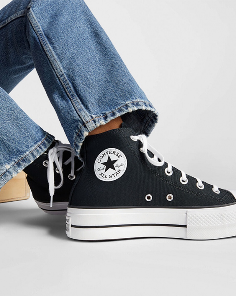 Converse Chuck Taylor All Star Lift Plataforma Negras Blancas Blancas | 920-QUIOYL