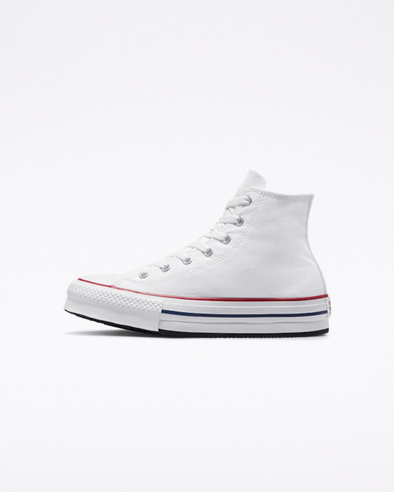 Converse Chuck Taylor All Star Lift Plataforma Blancas Azul Marino | 958-DMVSTU