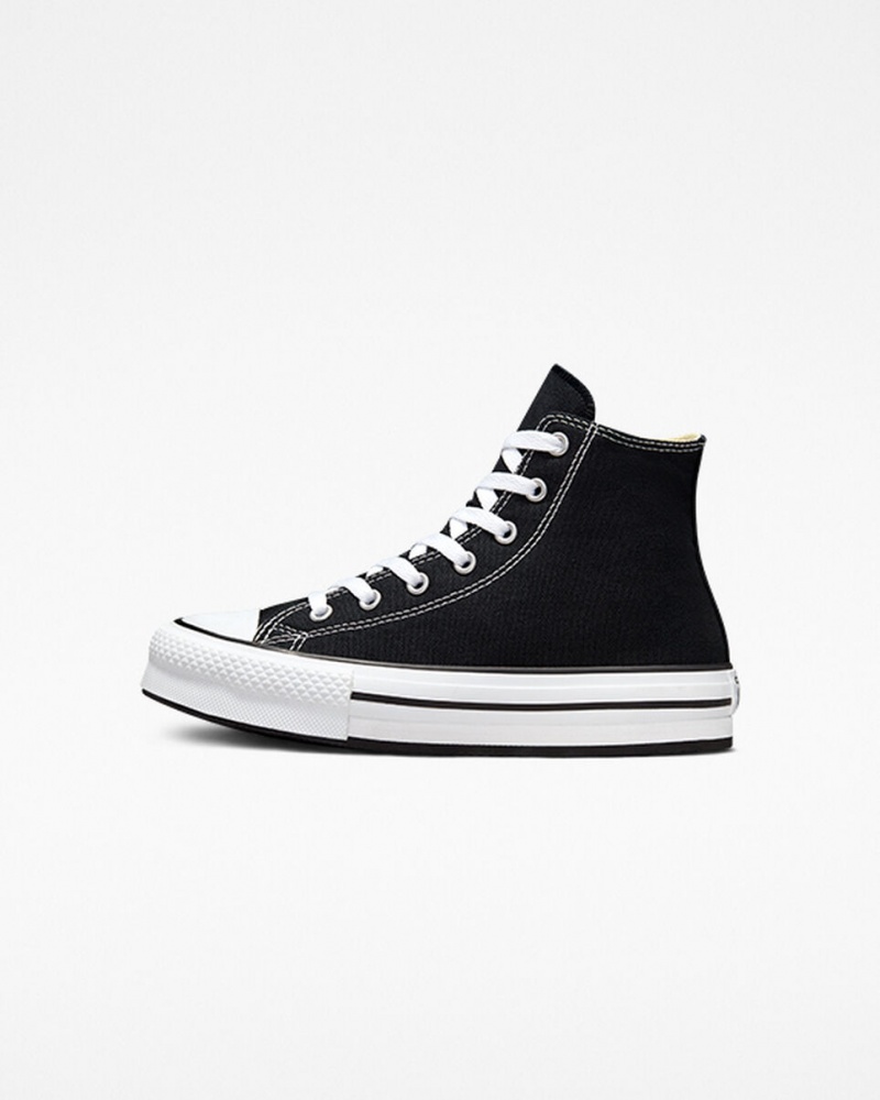 Converse Chuck Taylor All Star Lift Plataforma Negras Blancas Negras | 103-MXYLGV