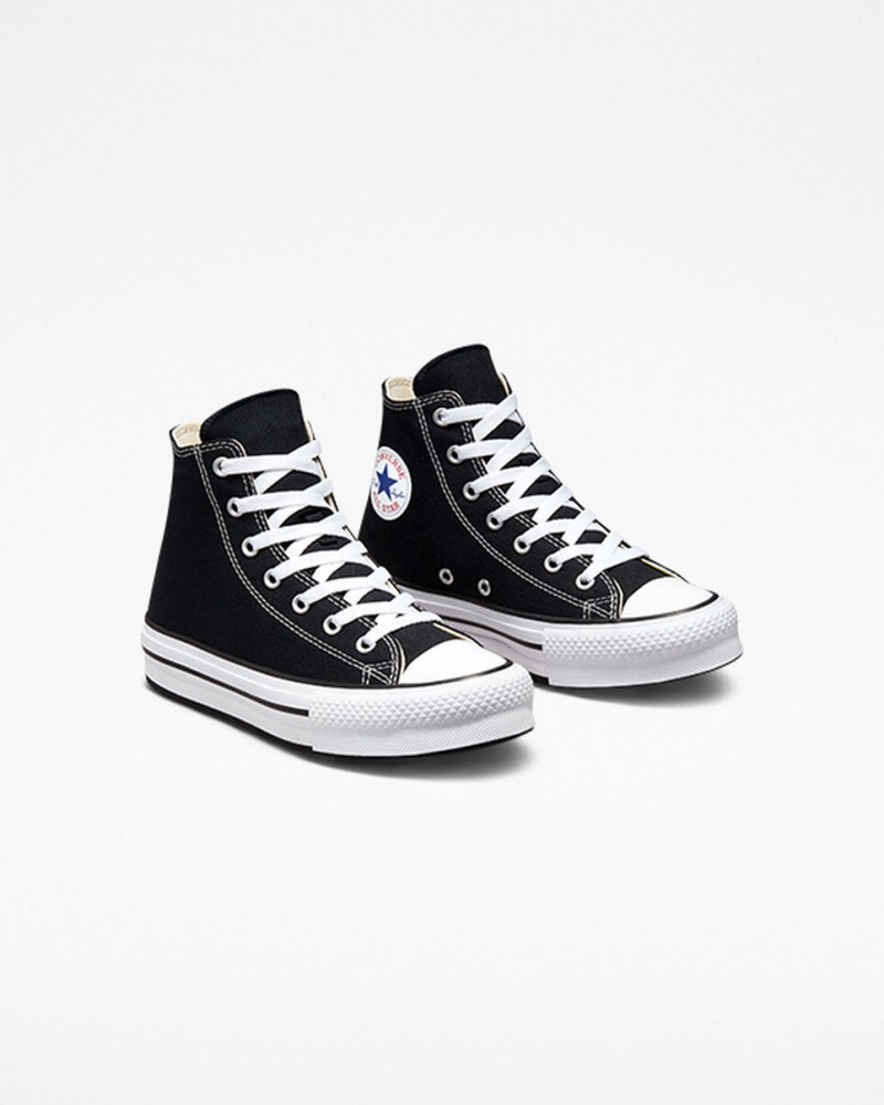 Converse Chuck Taylor All Star Lift Plataforma Negras Blancas Negras | 103-MXYLGV