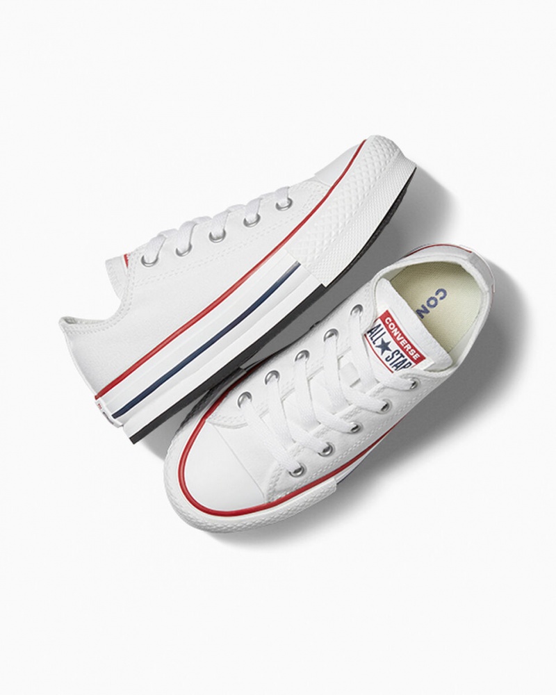 Converse Chuck Taylor All Star Lift Plataforma Blancas Azul Marino | 135-URYJBM