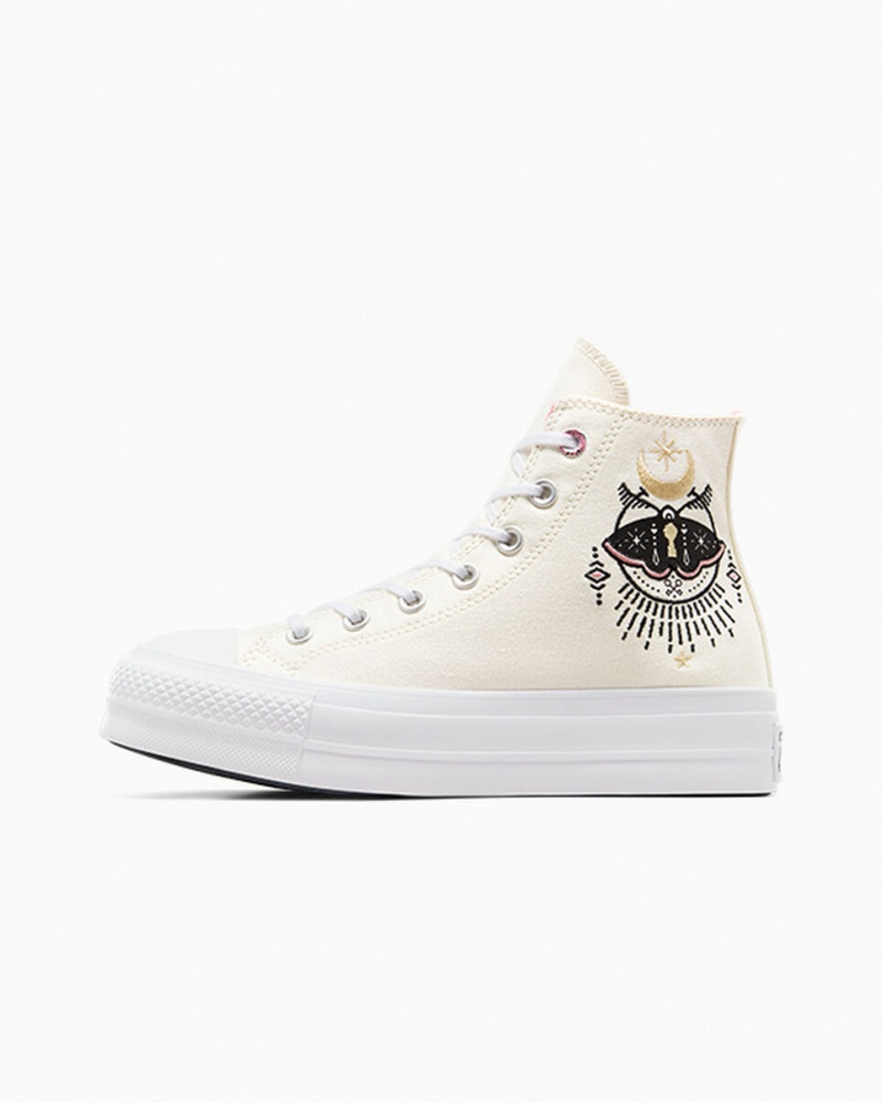 Converse Chuck Taylor All Star Lift Plataforma Alchemy Embroidery Negras Rosas | 457-MPKBUD