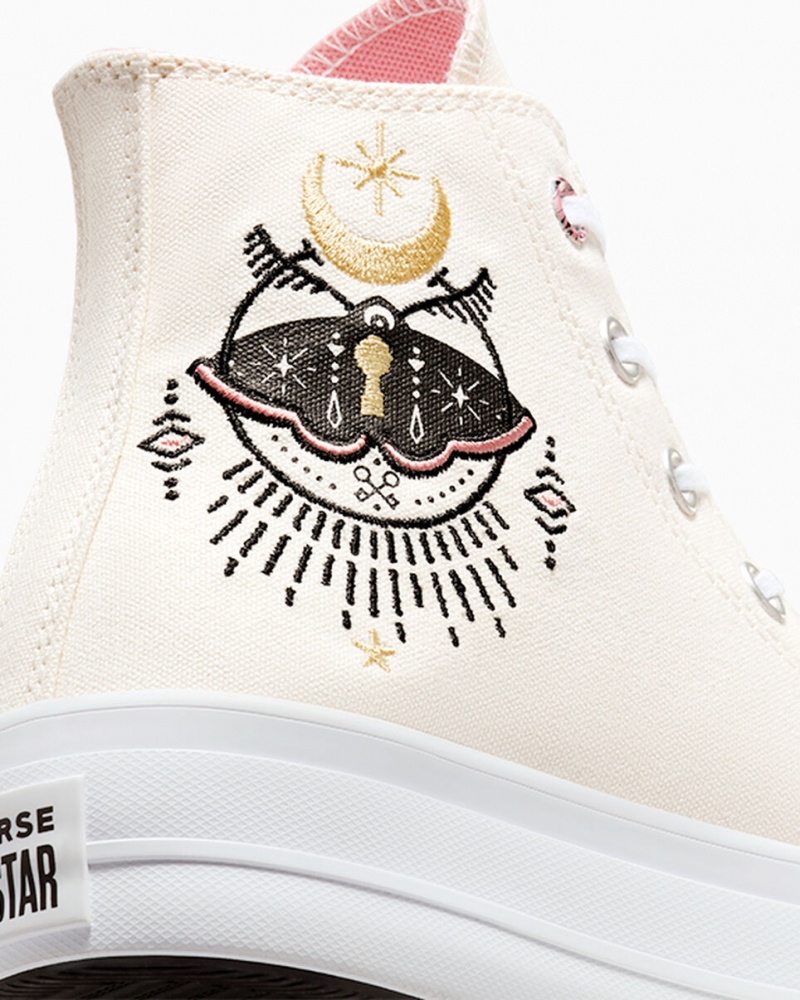 Converse Chuck Taylor All Star Lift Plataforma Alchemy Embroidery Negras Rosas | 457-MPKBUD