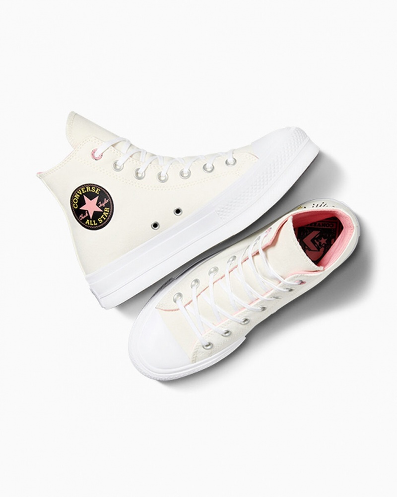 Converse Chuck Taylor All Star Lift Plataforma Alchemy Embroidery Negras Rosas | 457-MPKBUD