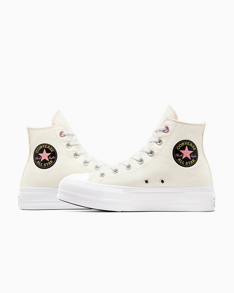 Converse Chuck Taylor All Star Lift Plataforma Alchemy Embroidery Negras Rosas | 457-MPKBUD