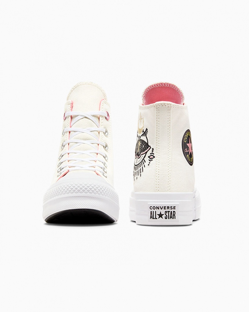 Converse Chuck Taylor All Star Lift Plataforma Alchemy Embroidery Negras Rosas | 457-MPKBUD