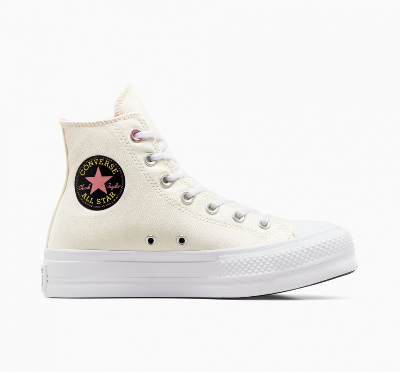 Converse Chuck Taylor All Star Lift Plataforma Alchemy Embroidery Negras Rosas | 457-MPKBUD