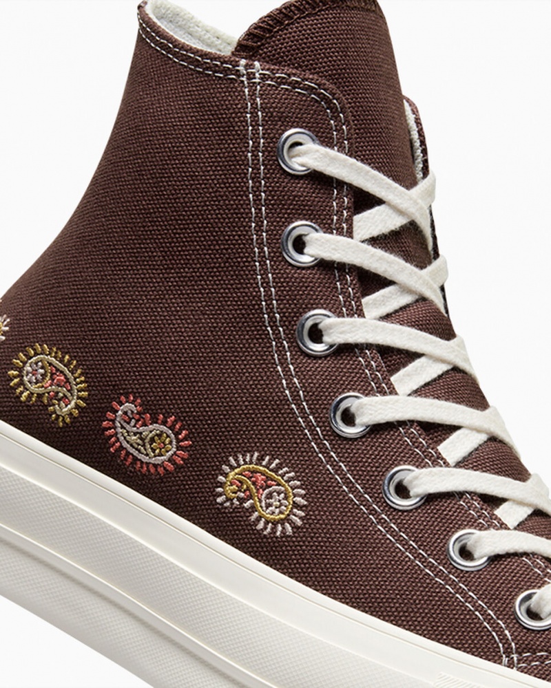 Converse Chuck Taylor All Star Lift Plataforma Crafted Evolution Marrones Rosas | 957-OGJATC